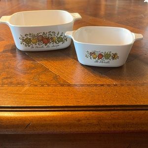 CorningWare Le Persil La Sauge cook ware dishes set of 2 no lids collectible